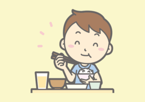 食事をする男の子
