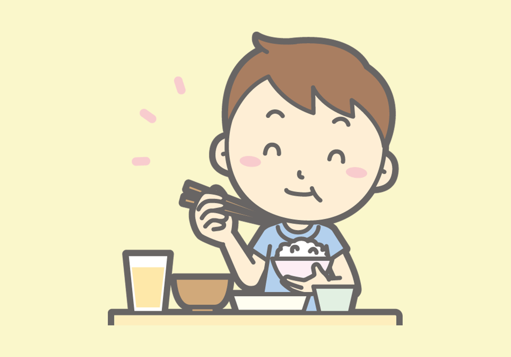 食事をする男の子