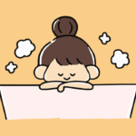お風呂に浸かる女性