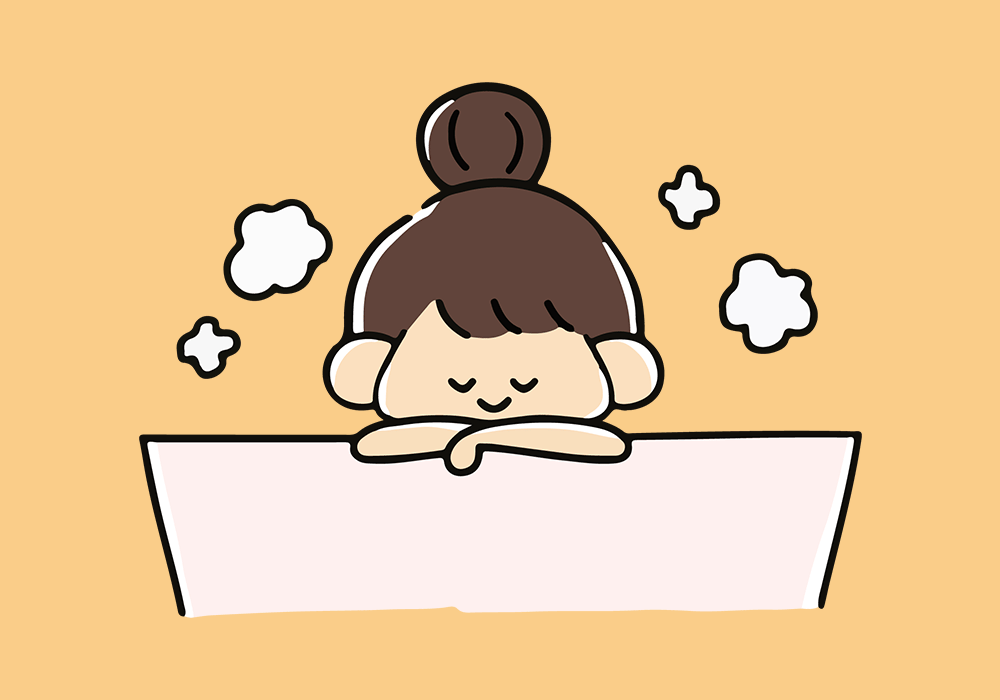 お風呂に浸かる女性